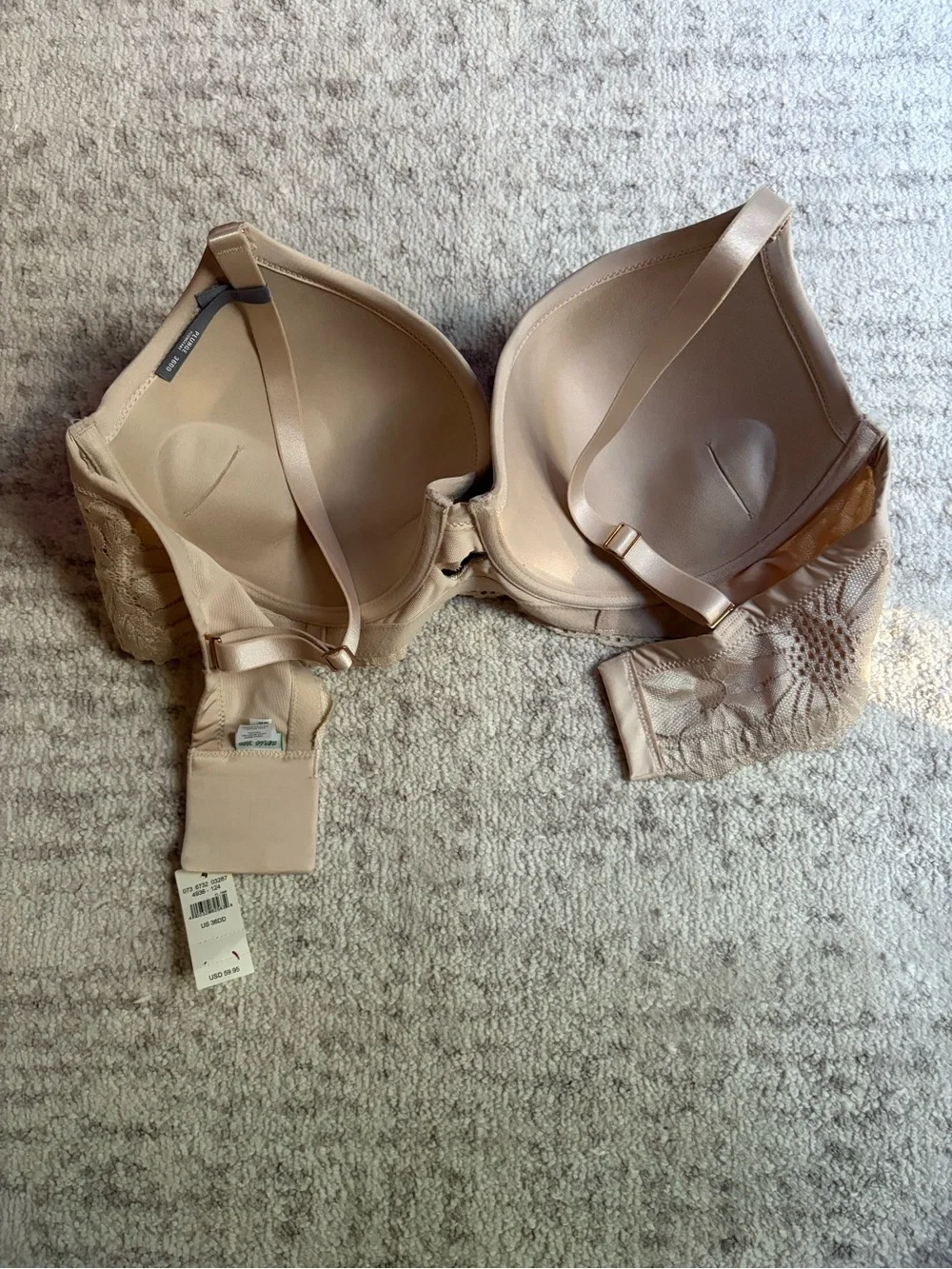 aerie Beige Floral Lace Push-Up Bra